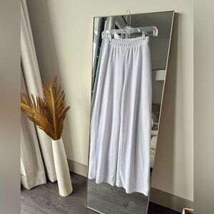 Nasty Gal Wide Leg Toweling High Waisted White Pants